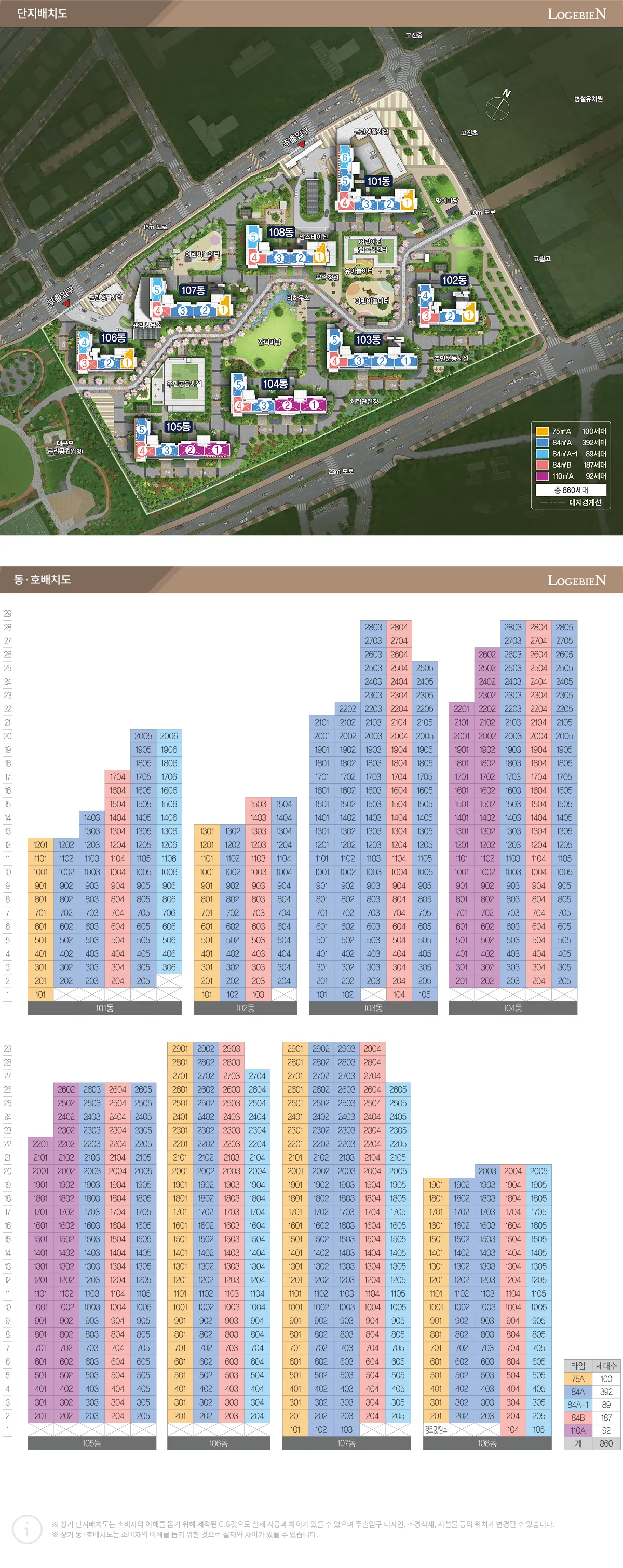 1단지동·호배치도